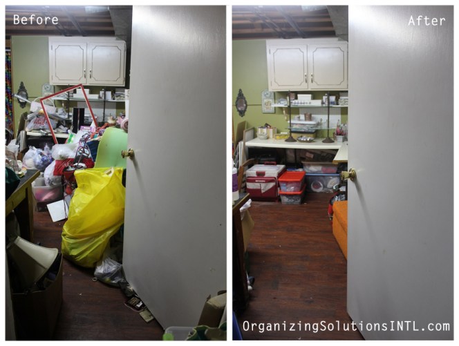 A Craft Room Rediscovered - De-Cluttered Craft Room Before and After