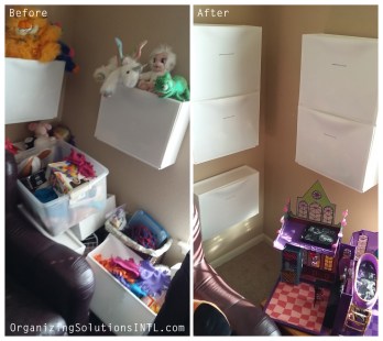 Organizing a Toy Room - Before and After Organized Toy Room Corner