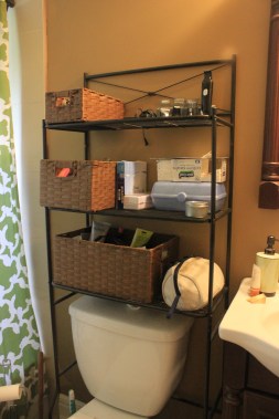 Organizing For Every Room!- uncluttered, organized bathroom storage area