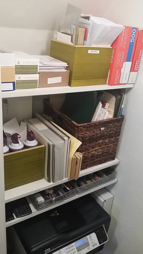 Straightening Up Office Storage - organized office closet