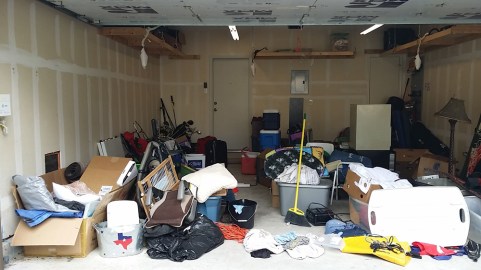 Un-Packing a Catch-All Garage - cluttered garage left