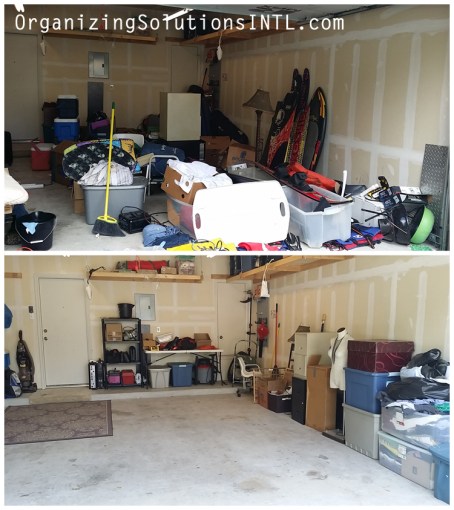 Un-Packing a Catch-All Garage - organized garage before and after right side
