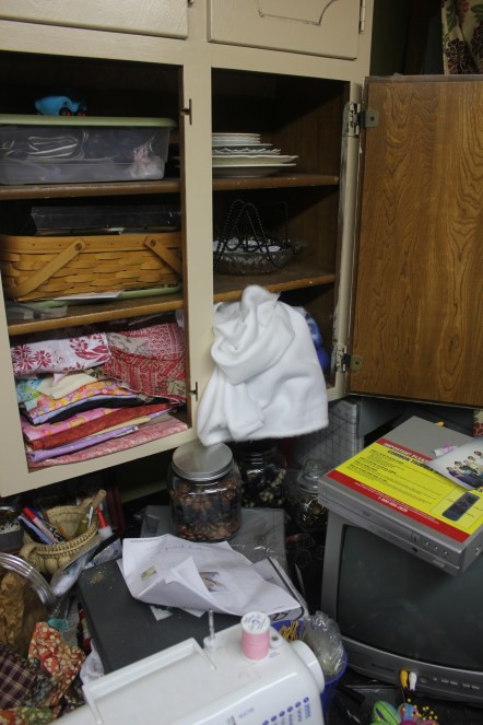 a craft room rediscovered part 2 -messy sewing cabinet