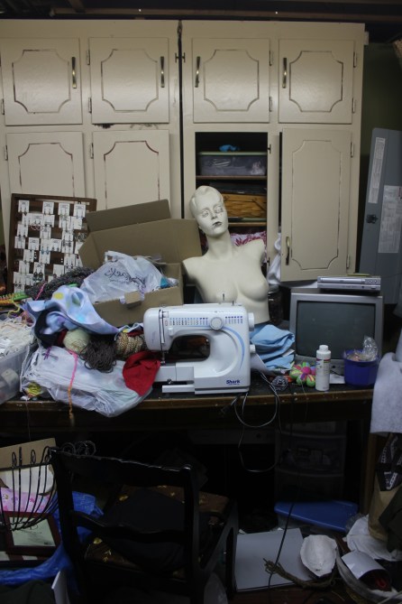 a craft room rediscovered part 2 - messy sewing workspace