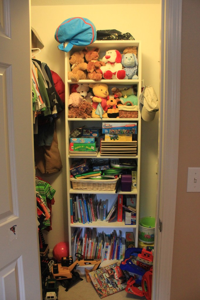Little boys and their toys - messy closet 1