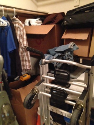messy packed closet