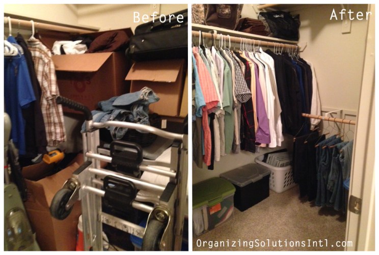 organized closet before and after