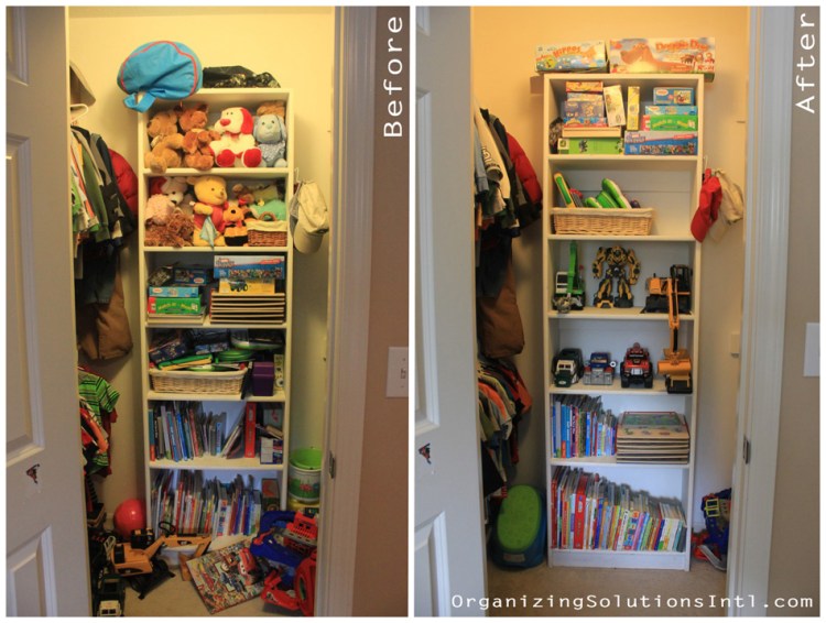 Little Boys and Their Toys - Organized Closet Before and After