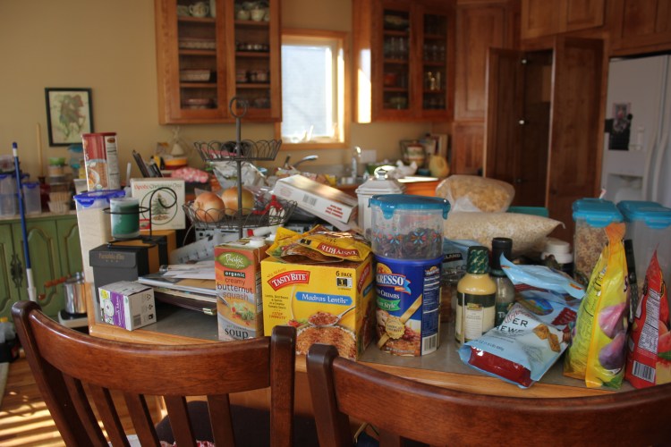 Solving The Walk-In Pantry Puzzle- overflow on kitchen counter