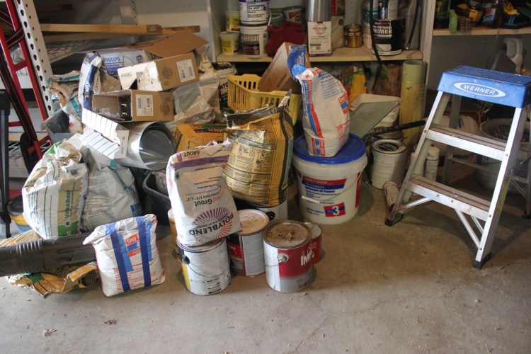 Making A Workshop Work - messy concrete and paint