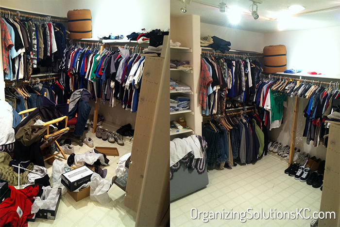 Busy Professional Man's Closet - Before and After